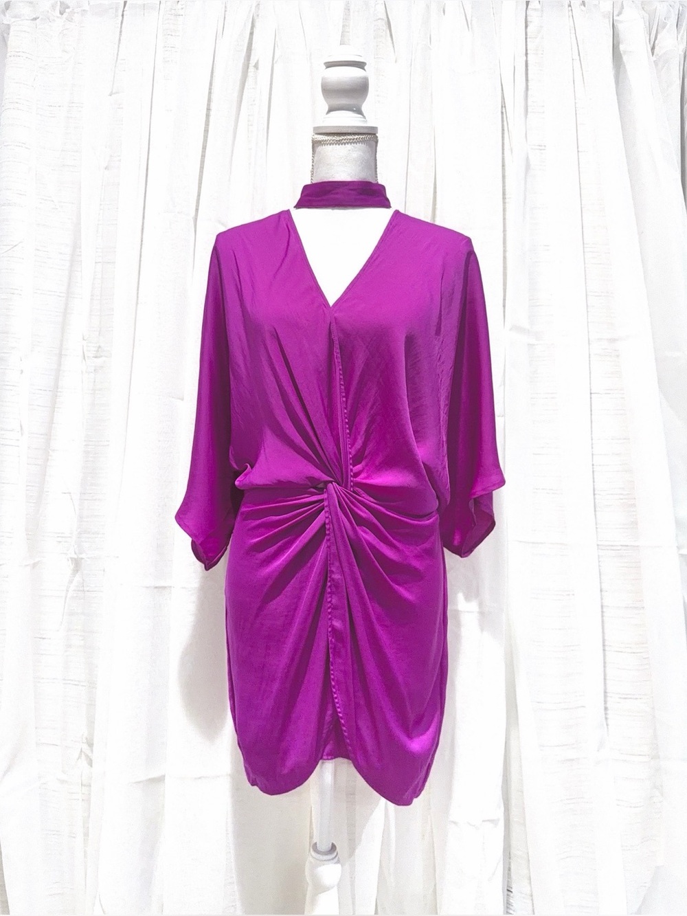 Forever 21 Twist-Front V-Neck Tunic in Magenta Purple